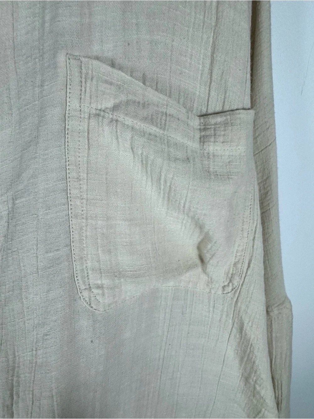 American Eagle Oversized Gauze Coverup Button Down Shirt Cream Beige Women’s XXL - Picture 5 of 7